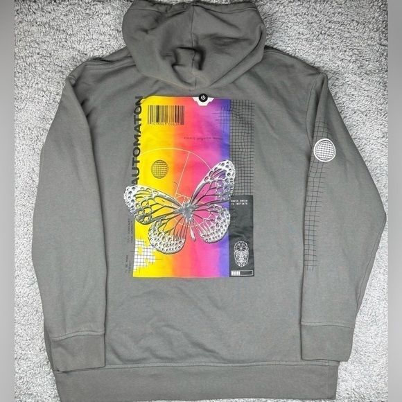 Vitriol Sweatshirt Mens Large Classic Hooded Sweatshirt Butterfly Skateboarding - Picture 1 of 3